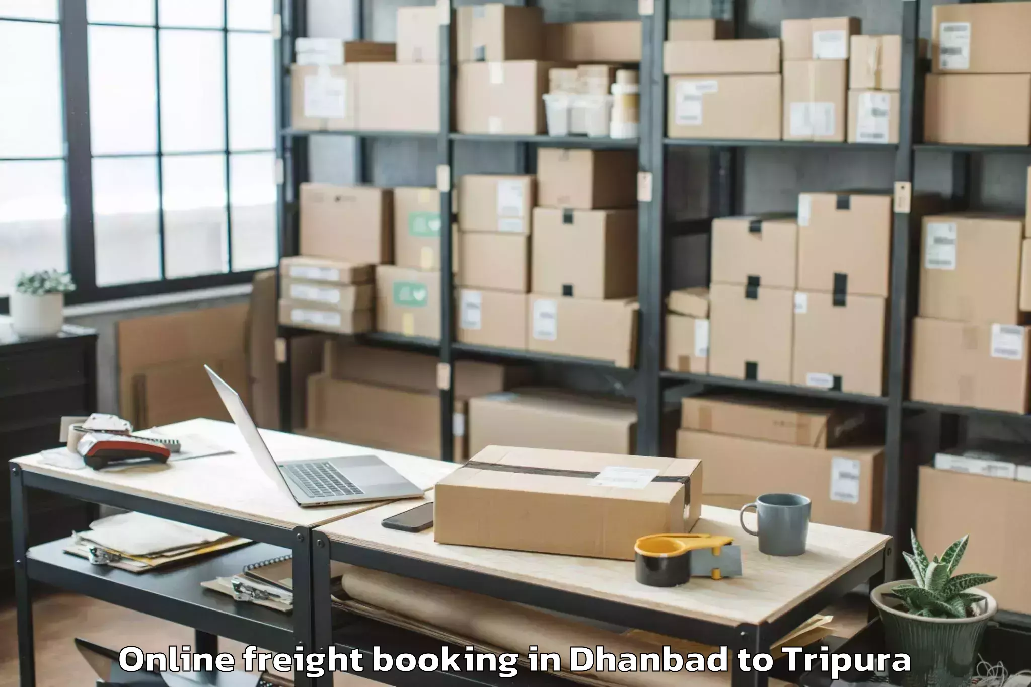 Leading Dhanbad to Aambasa Online Freight Booking Provider